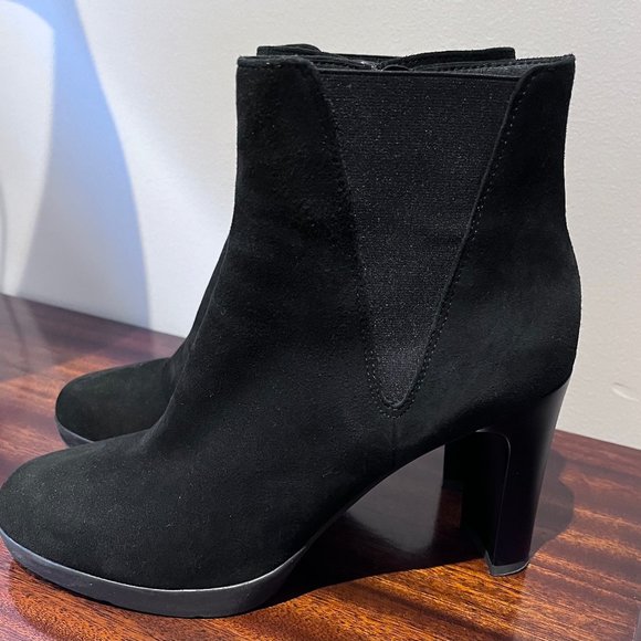 Geox suede Italian leather ankle boots black like new size 10 - Picture 4 of 8